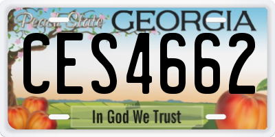 GA license plate CES4662