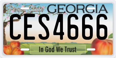GA license plate CES4666