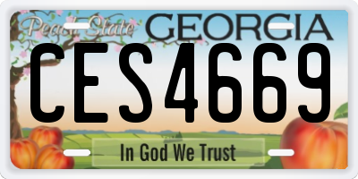 GA license plate CES4669
