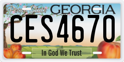GA license plate CES4670