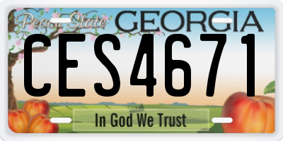 GA license plate CES4671