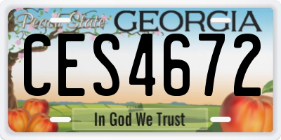 GA license plate CES4672