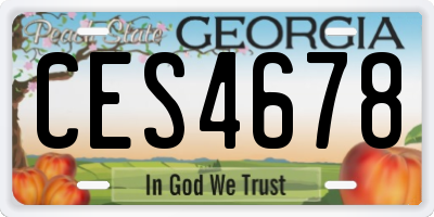 GA license plate CES4678