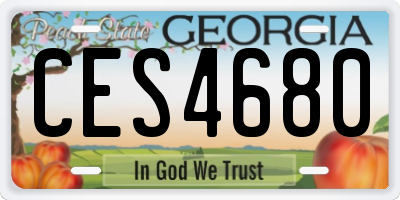GA license plate CES4680