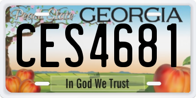 GA license plate CES4681