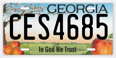 GA license plate CES4685