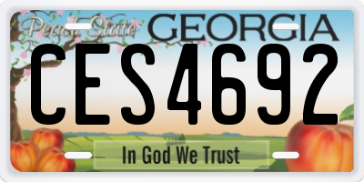 GA license plate CES4692