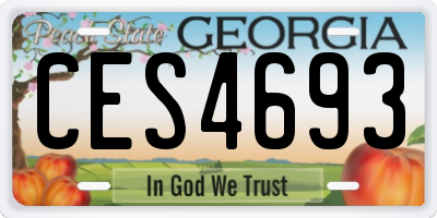 GA license plate CES4693