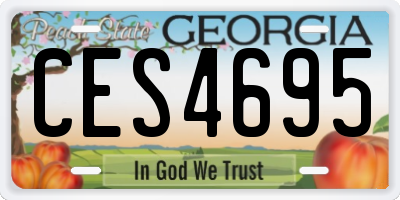 GA license plate CES4695
