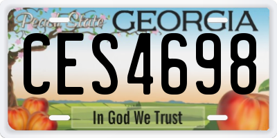 GA license plate CES4698