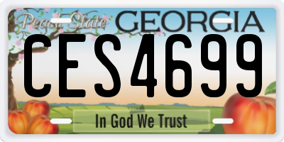 GA license plate CES4699