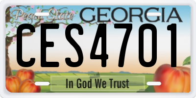 GA license plate CES4701