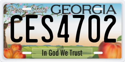 GA license plate CES4702