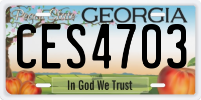 GA license plate CES4703