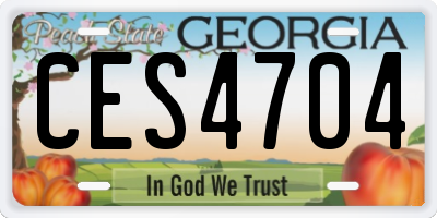 GA license plate CES4704