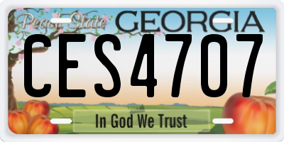 GA license plate CES4707