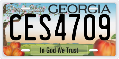 GA license plate CES4709