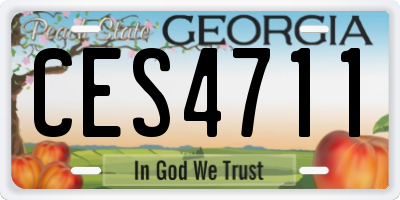 GA license plate CES4711