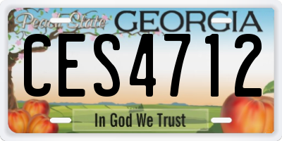 GA license plate CES4712