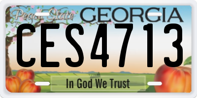 GA license plate CES4713