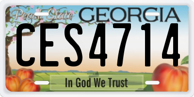 GA license plate CES4714