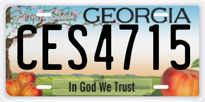 GA license plate CES4715
