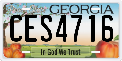 GA license plate CES4716