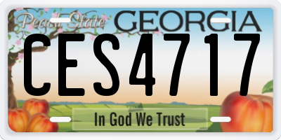 GA license plate CES4717