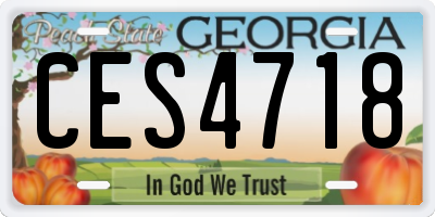 GA license plate CES4718