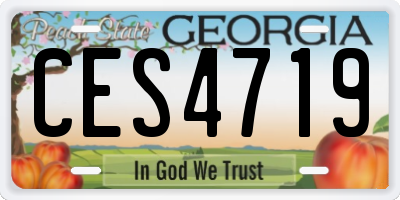 GA license plate CES4719