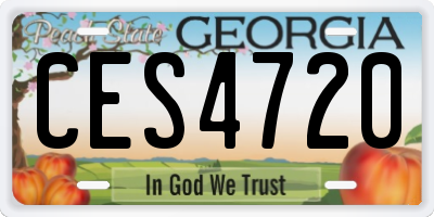 GA license plate CES4720