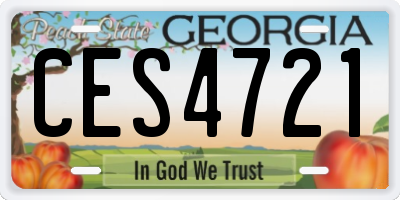 GA license plate CES4721