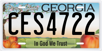 GA license plate CES4722