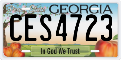 GA license plate CES4723