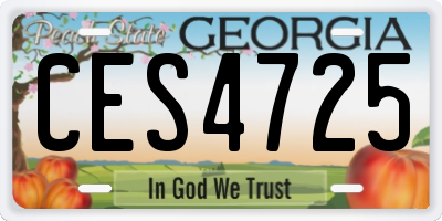 GA license plate CES4725