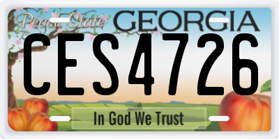 GA license plate CES4726