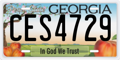 GA license plate CES4729
