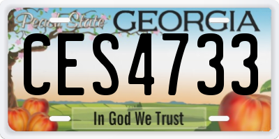 GA license plate CES4733