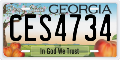 GA license plate CES4734