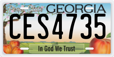 GA license plate CES4735