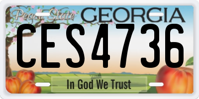 GA license plate CES4736