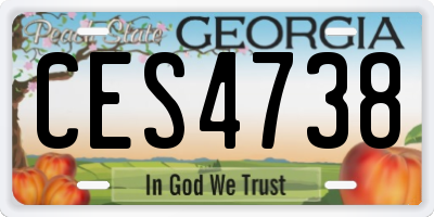 GA license plate CES4738