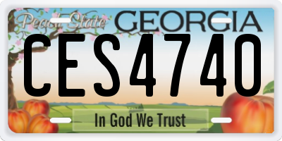 GA license plate CES4740