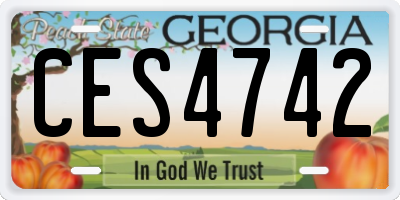 GA license plate CES4742