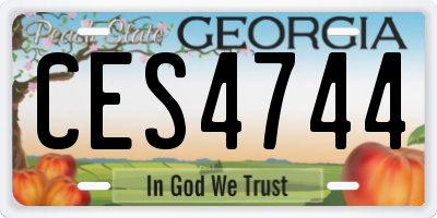 GA license plate CES4744