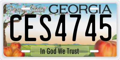 GA license plate CES4745