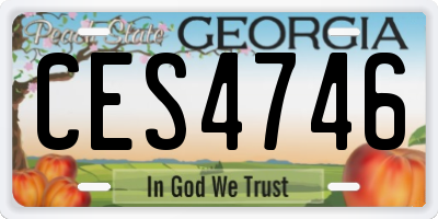 GA license plate CES4746
