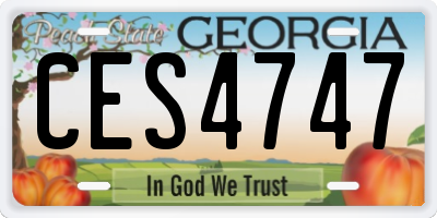GA license plate CES4747