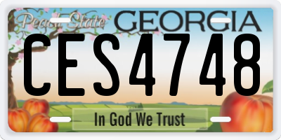 GA license plate CES4748