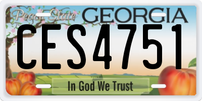 GA license plate CES4751